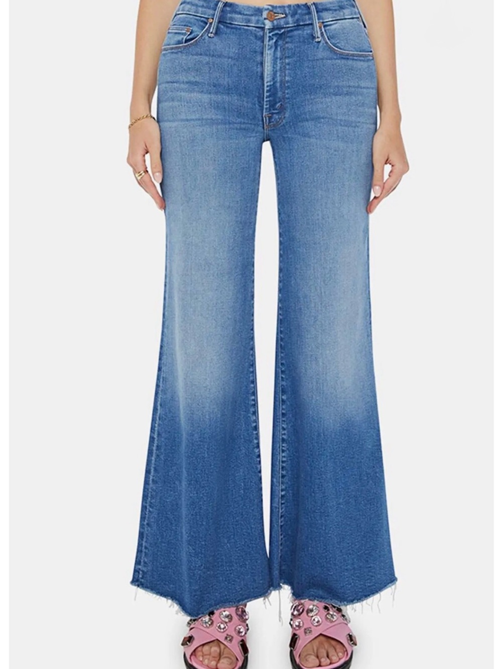Mother Jeans The Roller Wide Leg Denim Jeans 29